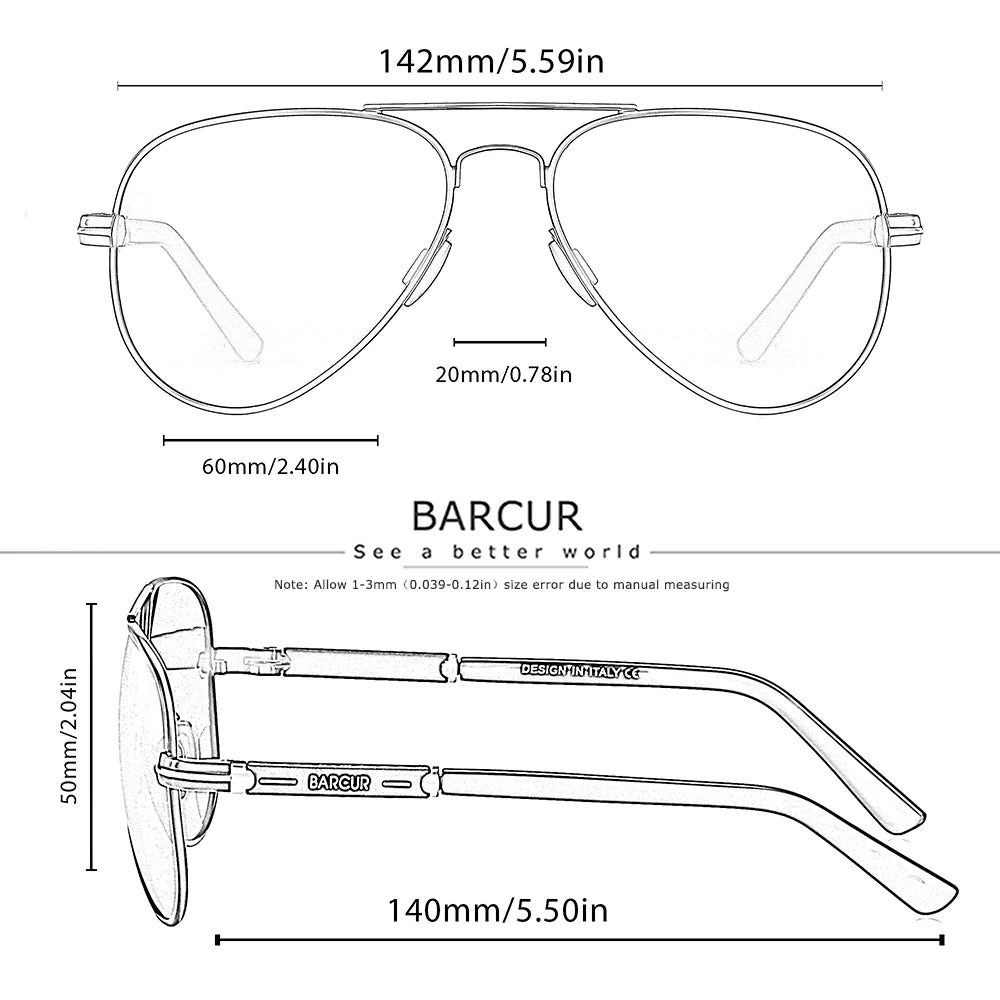 Sonnenbrille oval Edelstahl polarisiert UV400 Pendeln Herren