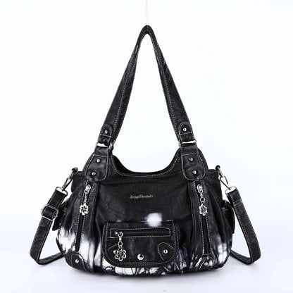 Damen-Schultertasche Aus PU-Leder Mit Reißverschluss Und Innenfach Für Alltag Und Freizeit