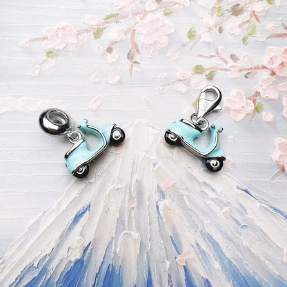 Damen-Charm-Anhänger Motorroller Urlaub trendig II aus Sterlingsilber