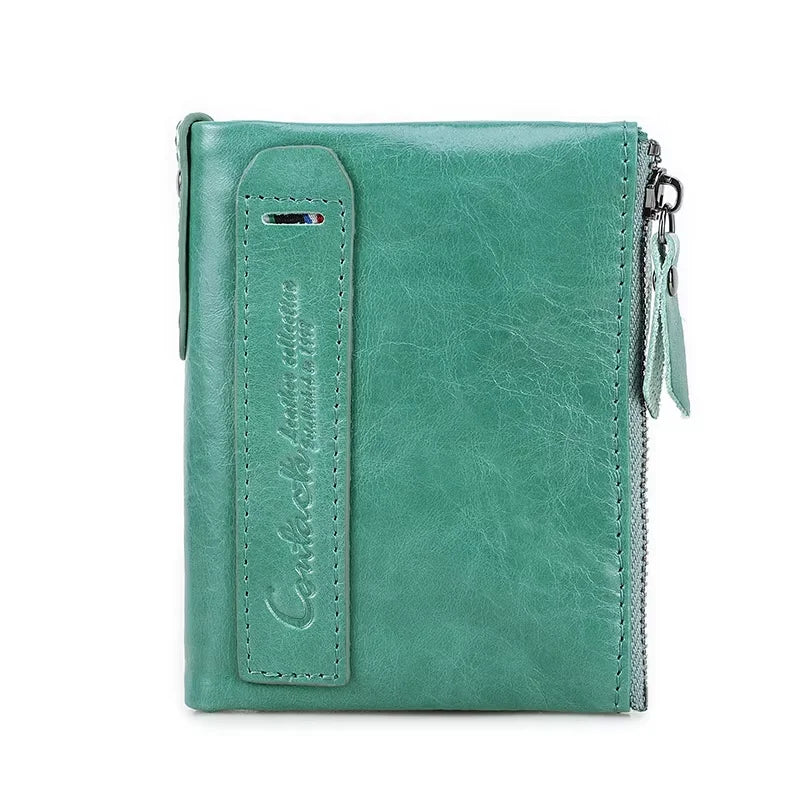 Damen Echtleder Geldbörse Bifold Vintage Portemonnaie Kartenhalter Münzbörse Geldclip