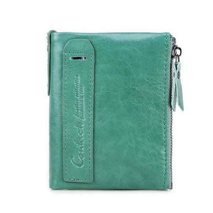 Damen Echtleder Geldbörse Bifold Vintage Portemonnaie Kartenhalter Münzbörse Geldclip