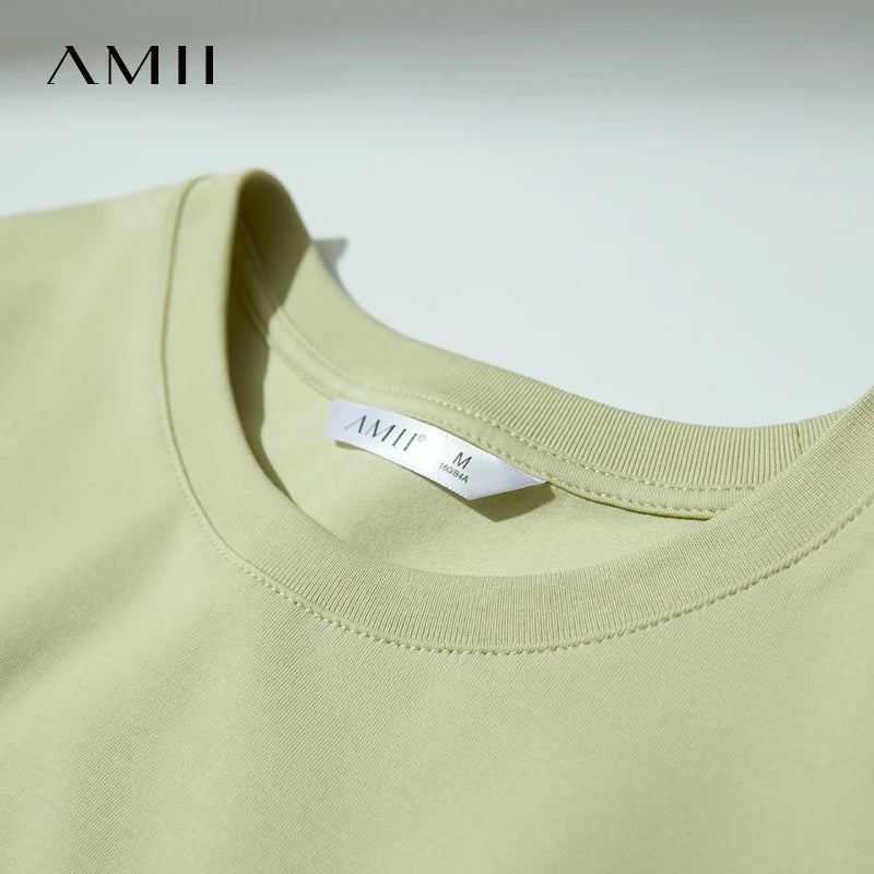 Damen T-Shirt im College-Stil aus leicht elastischem Lyocell mit minimalistischen Druck