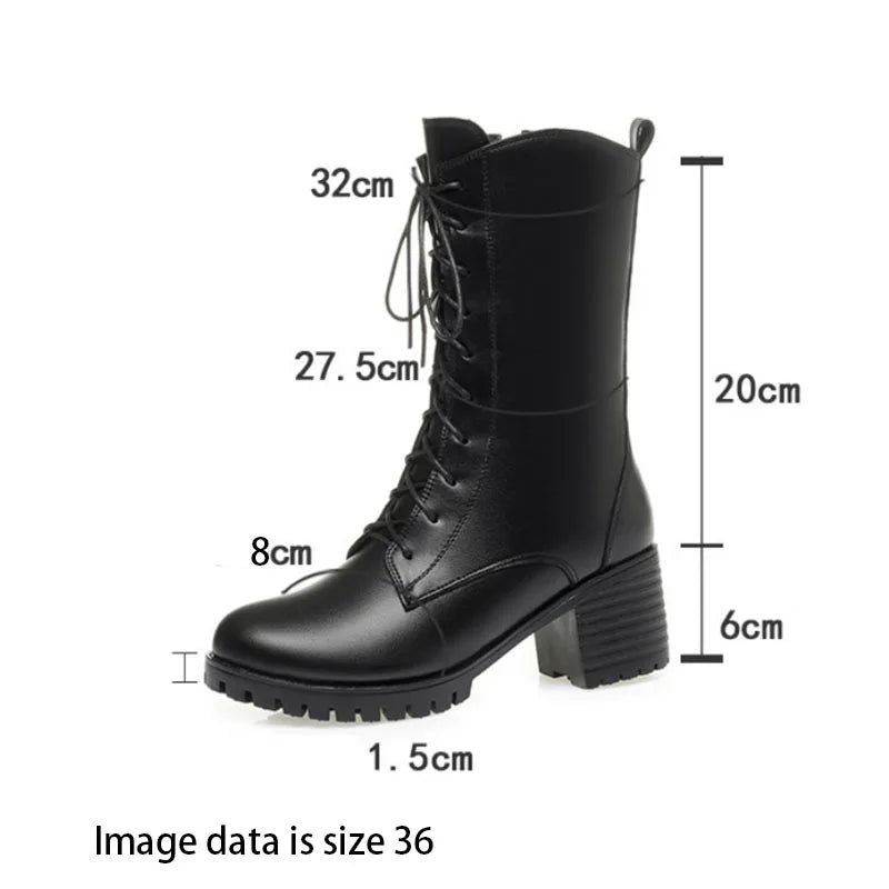 AIYUQI 2025 new women's snow boots non-slip work boots women large size winter warm motorcycle boots girls ankle boots