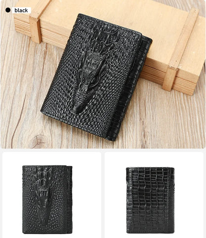 Unisex-Geldbörse aus echtem Leder mit Reißverschluss, Mehrfachkartenfächern und Ausweisfach
