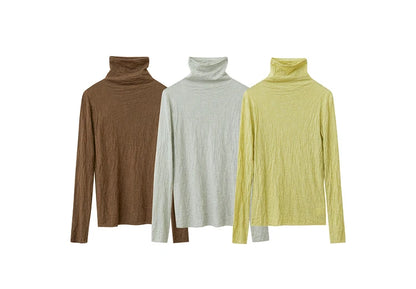 Damen-Rollkragenpullover Wolle Slim einfarbig Büro Winter