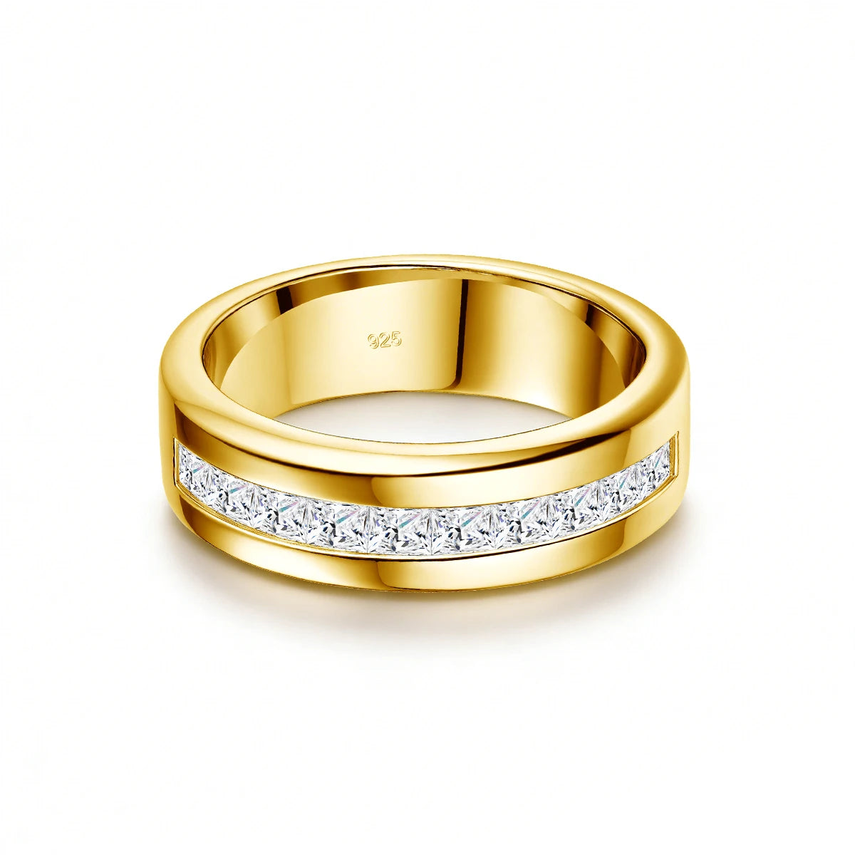 Paar-Ehering aus 925er Silber mit Moissanit für Verlobung und Hochzeit Romantischer Langlebiger Schmuck