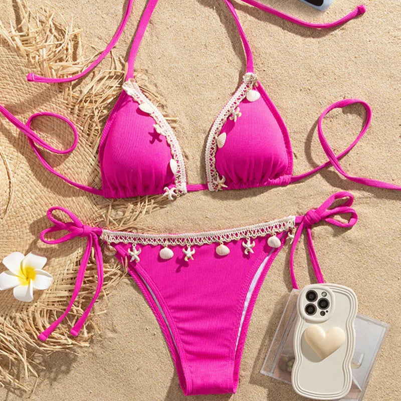Dreiteiliges Damen-Bikini-Set im brasilianischen Stil – ideal für Strand und Pool
