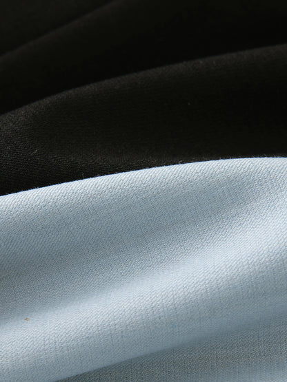 Langärmlige Damenbluse aus 100% Baumwolle in Blau und Pink – ideal für den Herbst und den Arbeitsalltag