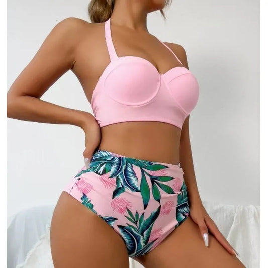 Sexy Damen-Bikini-Set mit Blumenmuster und Push-up-Effekt – ideal für Strand und Pool