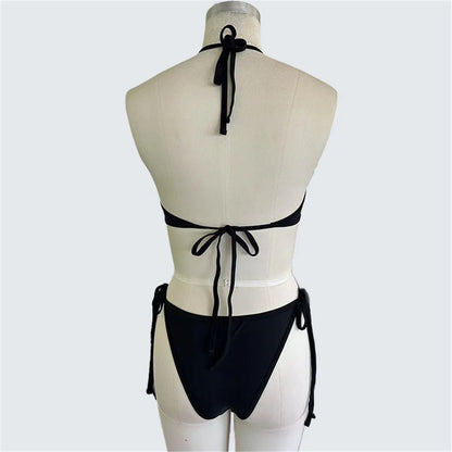 Damen-Badeanzug Fischnetz Mesh Neckholder rückenfrei gepolstert