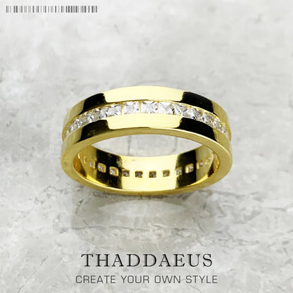Damen-Ring Zirkon-Bandring schillernd aus Sterlingsilber