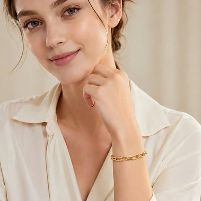 Damen-Armband goldene Gliederkette ethnisch aus Sterlingsilber