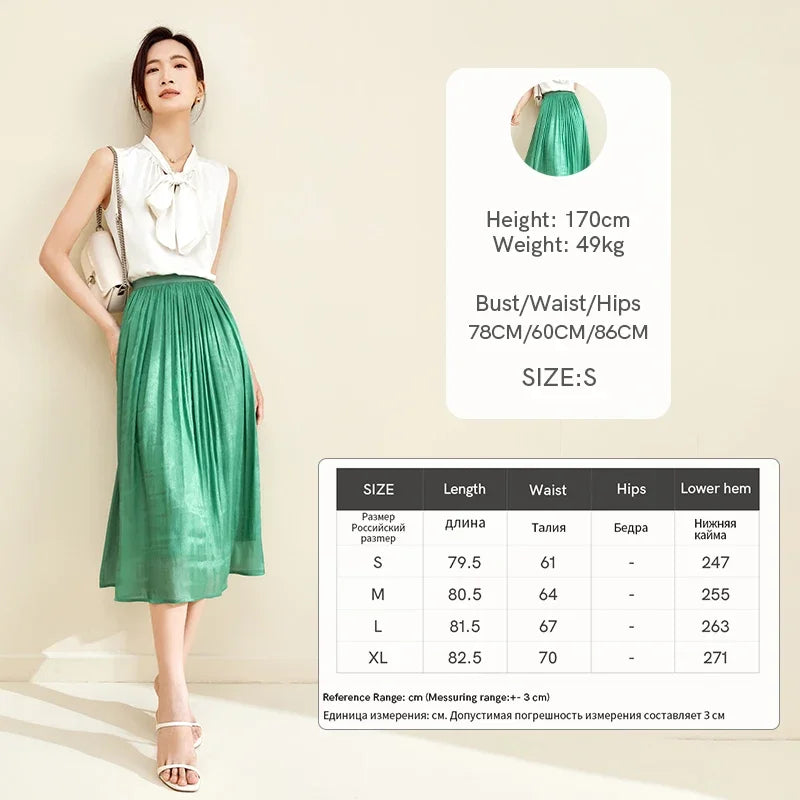 Damen Falten-Detail-Rock mit elastischer Taille im A-Linien Stil