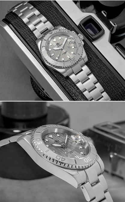 Herren-Taucheruhr mit 3D-Zifferblatt und NH35A-Automatikwerk