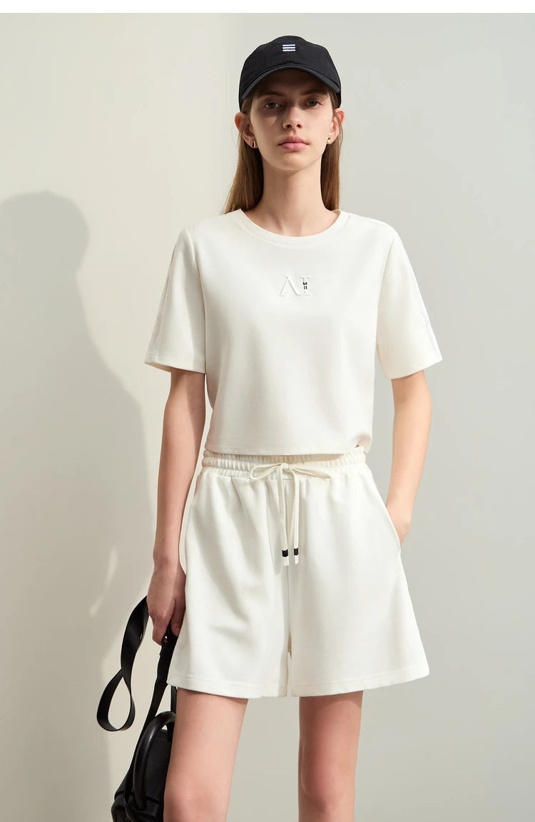Damen Shorts im lässigen Stil mit Aushöhlung und elastischer Taille