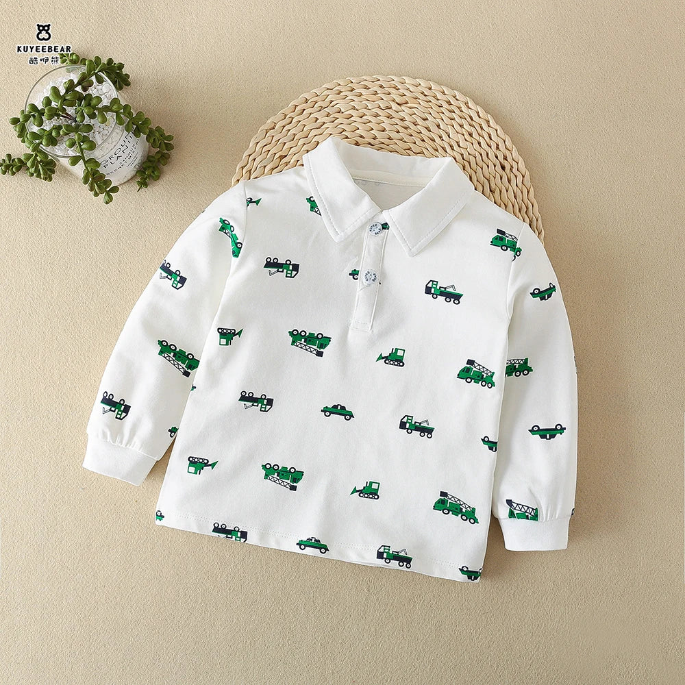 Baby Jungen Baumwolle Polos hirt Kinder Revers lässig Frühling Herbst Kinder Pullover T-Shirt 2-5 Jahre alte Jungen Langarm Kleidung