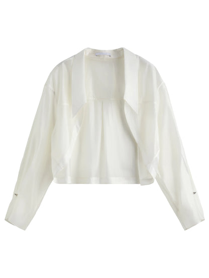 Minimalistisches weißes Sommerhemd im eleganten Stil – Kurzarm-Top für den stilvollen Auftritt