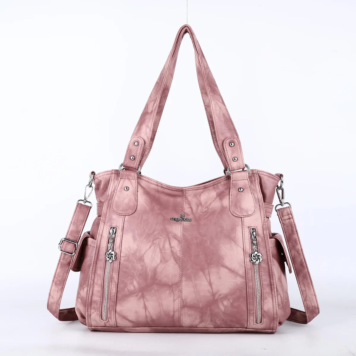 Damen-Handtasche Aus Denim Im Vintage-Look Große Schultertasche Mit Top-Griff Und Tragegurt