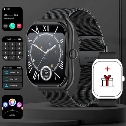 LIGE Neue 2,01'' 3D Gebogene Bildschirm Smart Uhr Bluetooth Anruf Blut Sauerstoff Herzfrequenz Sport Fitness Armband Wasserdichte Smartwatch