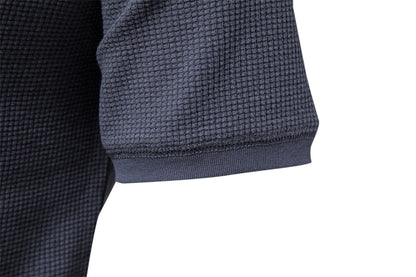 Herren Henley T-Shirt aus Baumwolle im einfarbigen lässigen Stil für den Sommer
