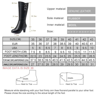 AIYUQI Women High Boots Shiny 2025 New Genuine Leather Wool Warm Women Winter Boots High Heel Fashion Office Boots Women