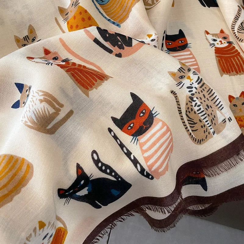 Damen Baumwollschal Tierprint Hijab weich Foulard Pashmina Bandana Kopftuch