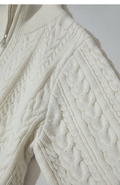Damen-Rollkragen-Strickjacke Reißverschluss schlank Herbst