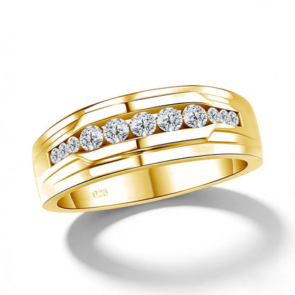 Unisex-Ring aus 925 Silber Moissanit-Verlobungsring Weißglanz für Damen und Herren