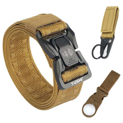 Unisex-Taktischer Gürtel aus Nylon mit Schnellverschluss und Breite 3,8 cm für Outdoor