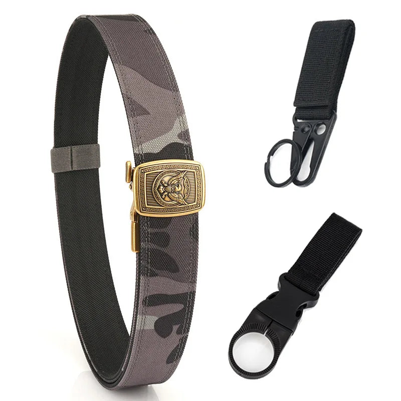 Herren-Automatikgürtel aus Nylon mit Schnellverschluss für Alltag und Freizeit Militärischer Stil