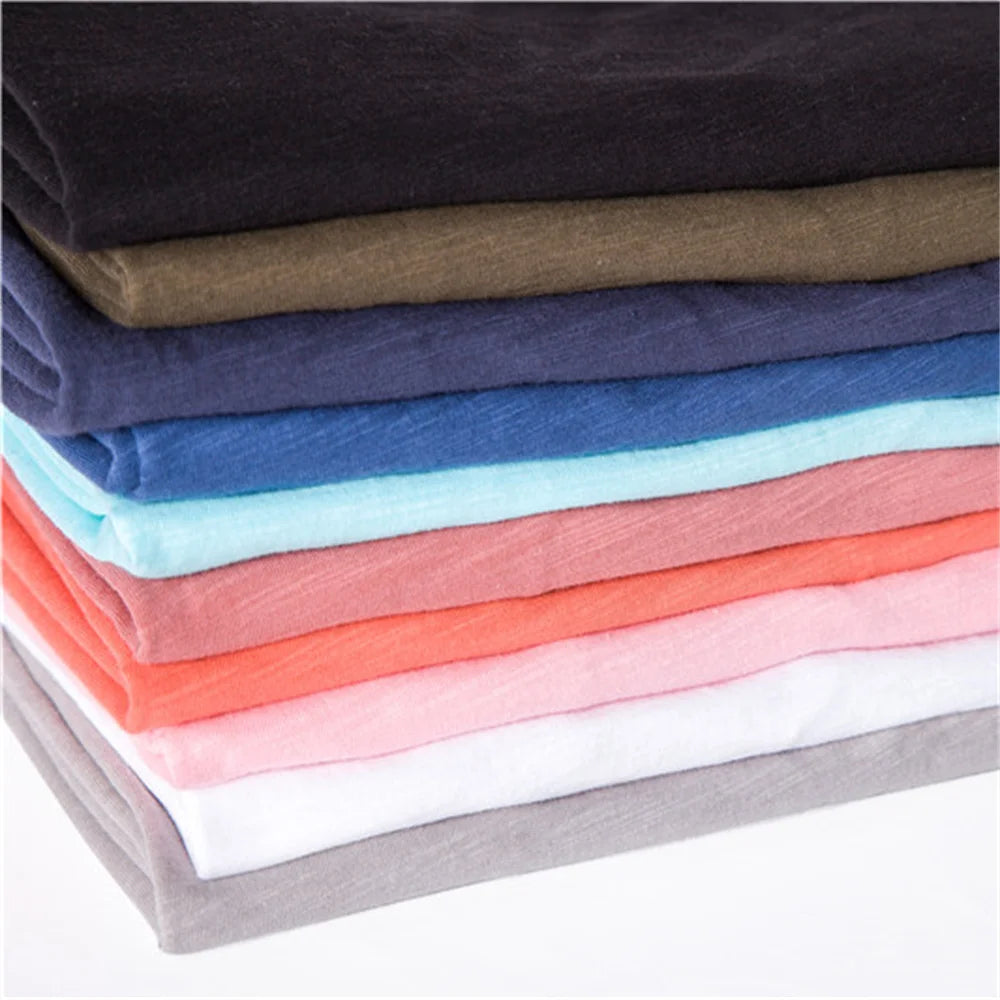 Gefaltete Herren-T-Shirts, kurzarm, einfarbiges Farbset in Blau-, Grau- und Rosatönen