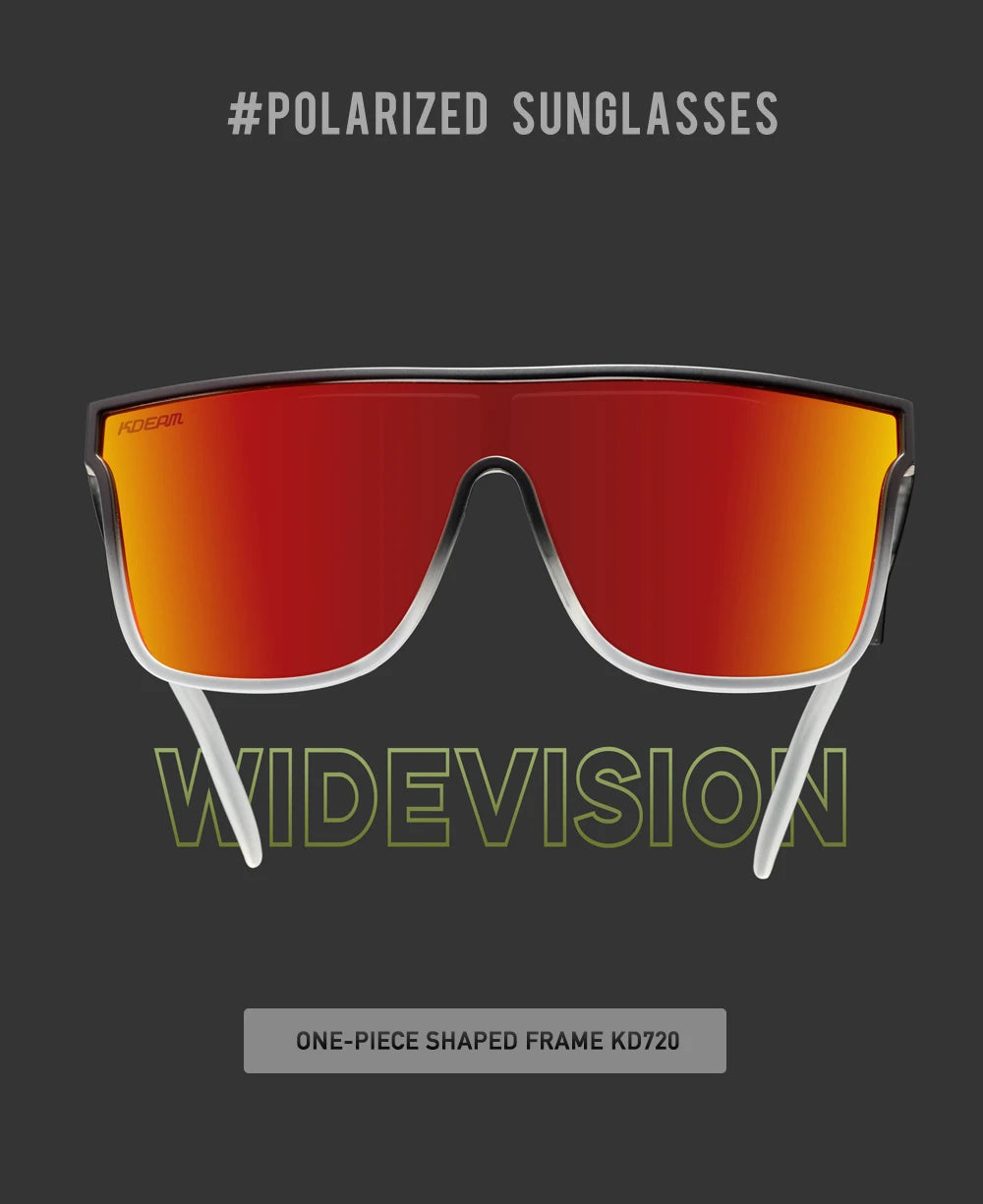 Sonnenbrille Einteiler übergroß polarisiert gebogene Gläser Herren