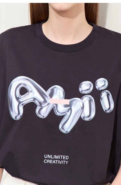 Damen T-Shirts im lässigen Stil mit O-Ausschnitt und modischem Druck