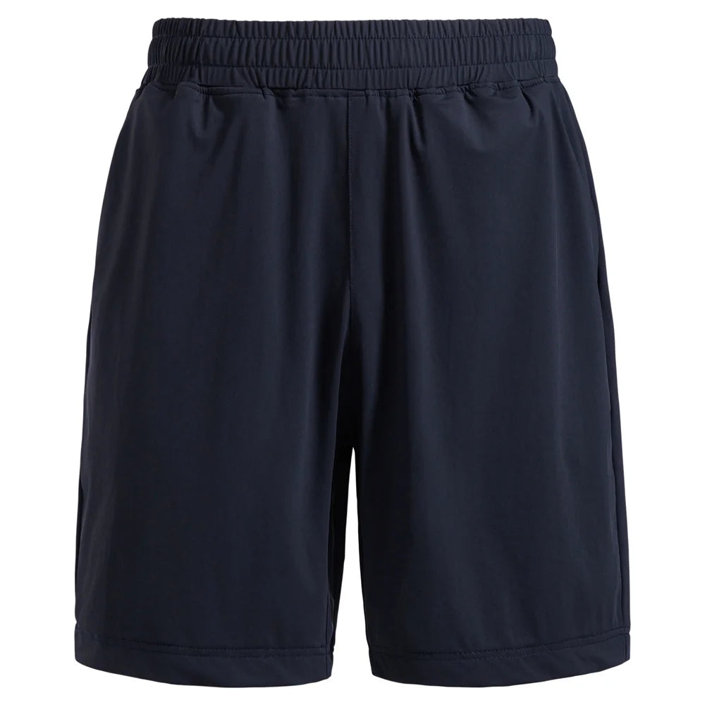 Herren-Urlaubsshorts in Dunkelblau mit elastischem Bund und kurzen Beinen
