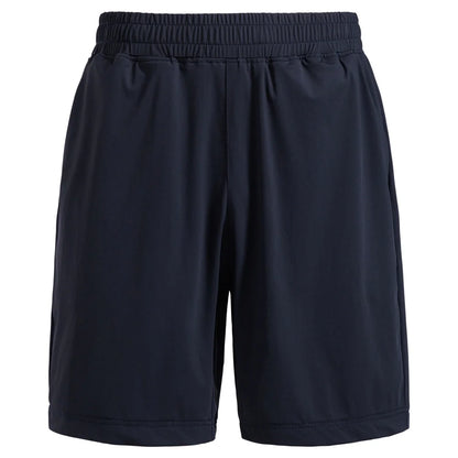 Herren-Urlaubsshorts in Dunkelblau mit elastischem Bund und kurzen Beinen