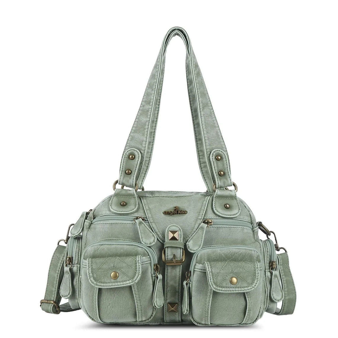 Damen-Umhängetasche Vintage-Stil mit Mehrfachfächern für Alltag und Freizeit Schultertasche