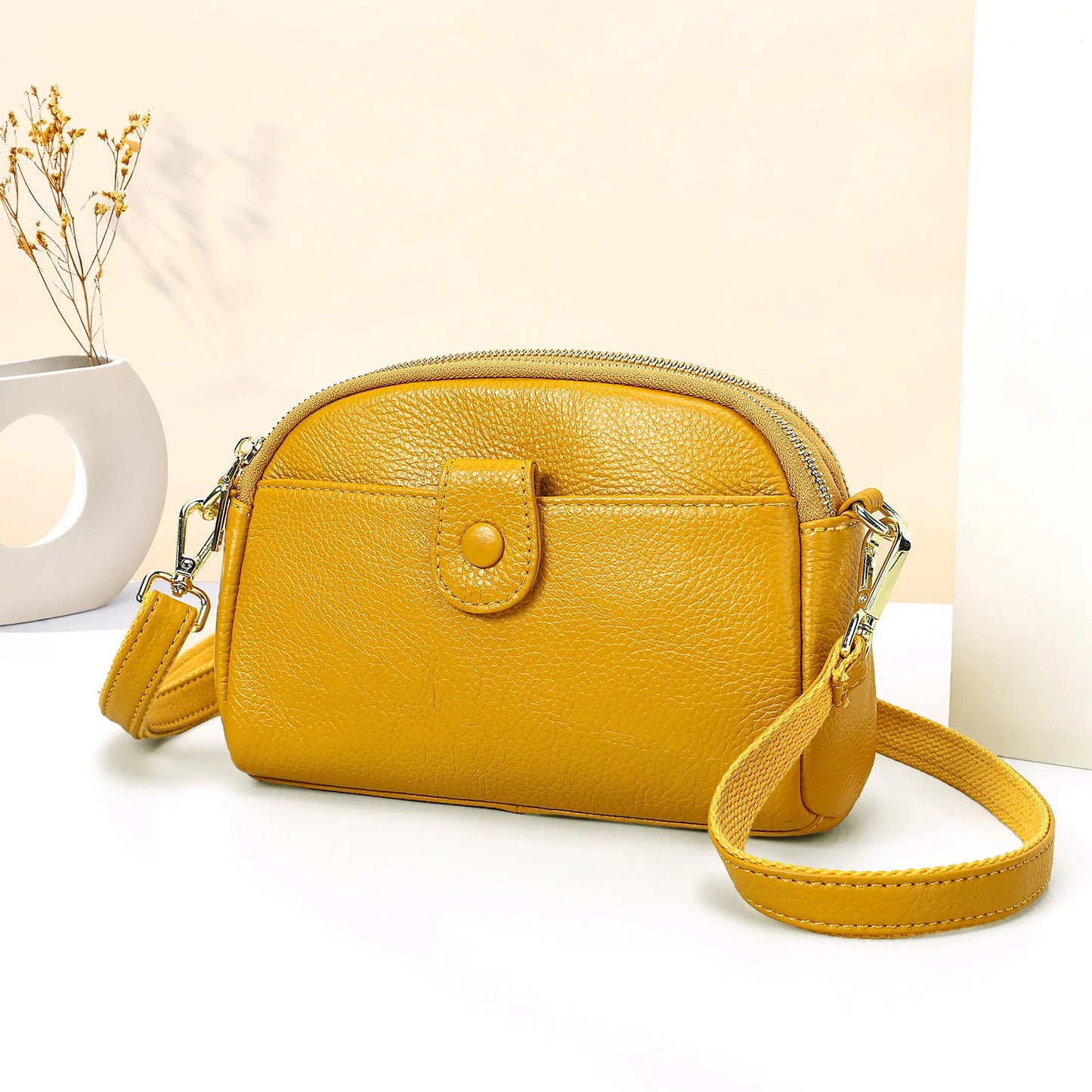 Damen-Handtasche Aus Rindleder Mit Mehreren Innenfächern Und Top-Griff Ideal für Alltag Und Abendveranstaltungen