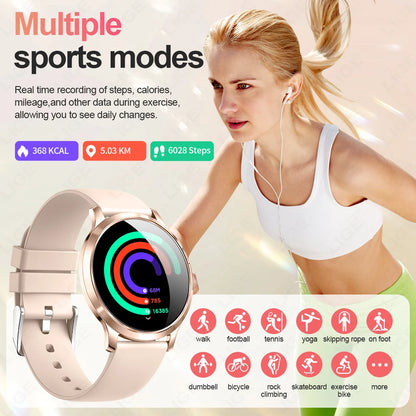 Damen Smartwatch mit 1,32 Zoll Touchscreen für Sport und Fitness