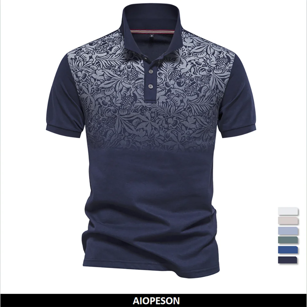 Herren Poloshirt Mit Farbverlauf Und Dehnbarer Baumwoll Mix