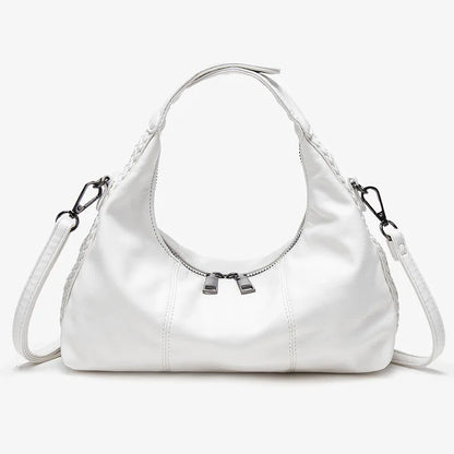 Damen-Hobo-Tasche Aus Weichem Kunstleder Mit Abnehmbarem Schulterriemen Schwarz Alltagstauglich