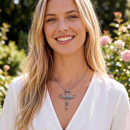 Damen-Charm-Anhänger Skarabäus Ankh-Kreuz ägyptisch aus Sterlingsilber