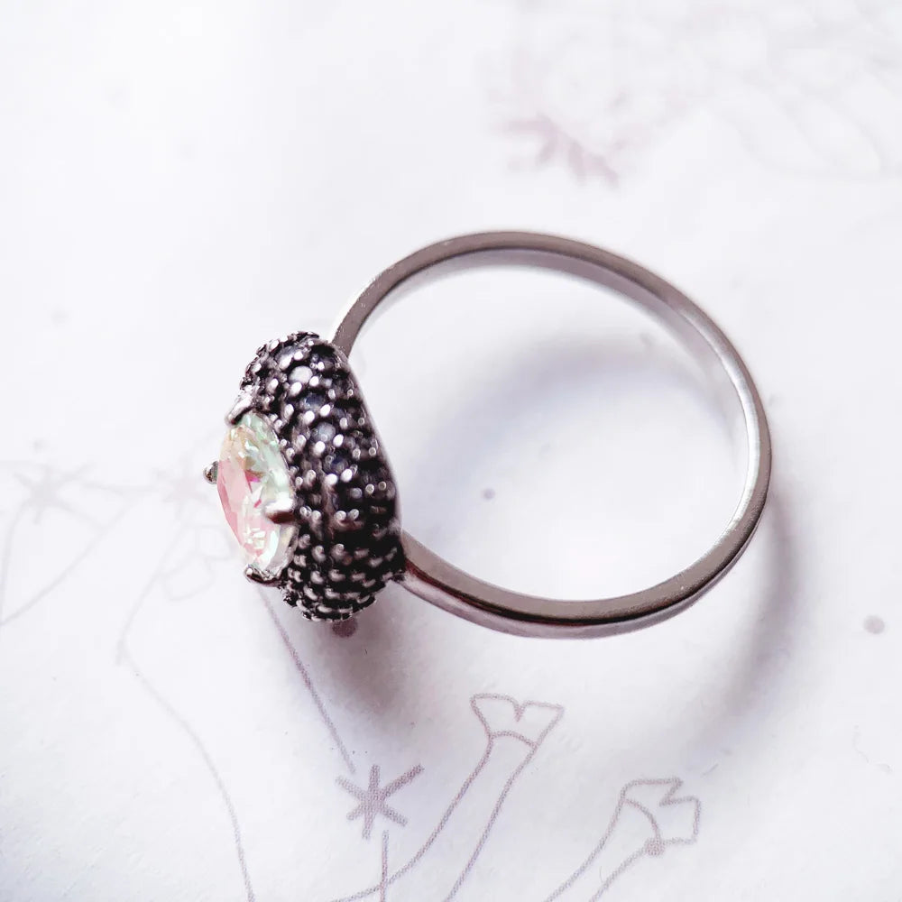 Damen-Ring schillernd Vintage klassisch aus Sterlingsilber