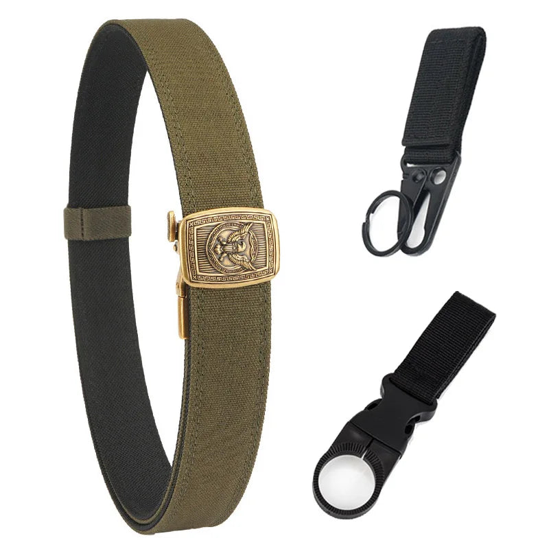 Herren-Automatikgürtel aus Nylon mit Schnellverschluss für Alltag und Freizeit Militärischer Stil