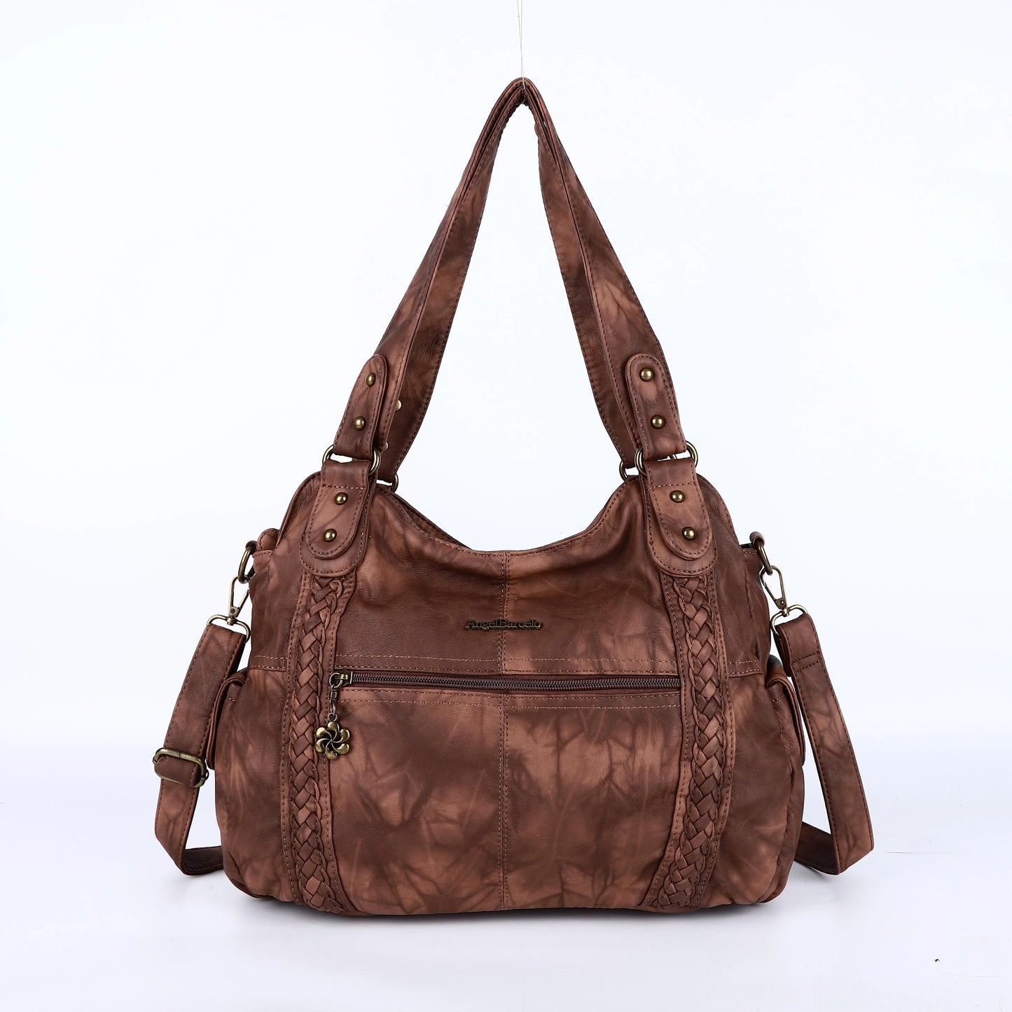 Damen-Schultertasche Aus PU-Leder Mit Reißverschluss Und Innenfächern Großes Stauraumvolumen