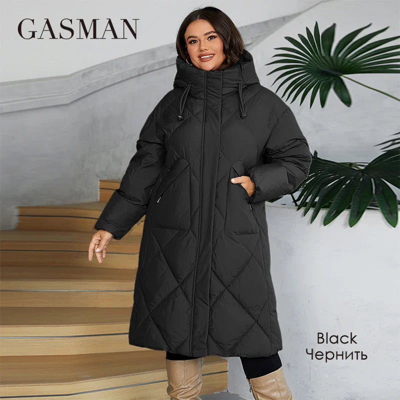 Damen-Mantel mit Kapuze und einzigartigem Splicing-Design – modisch und mittellang für Frühling und Herbst.