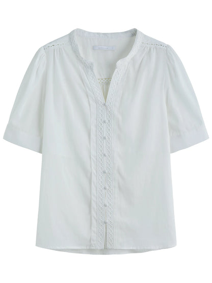 Damen-Puffärmel-Top mit Schichtdesign und vielseitigem Stil für lässige Eleganz