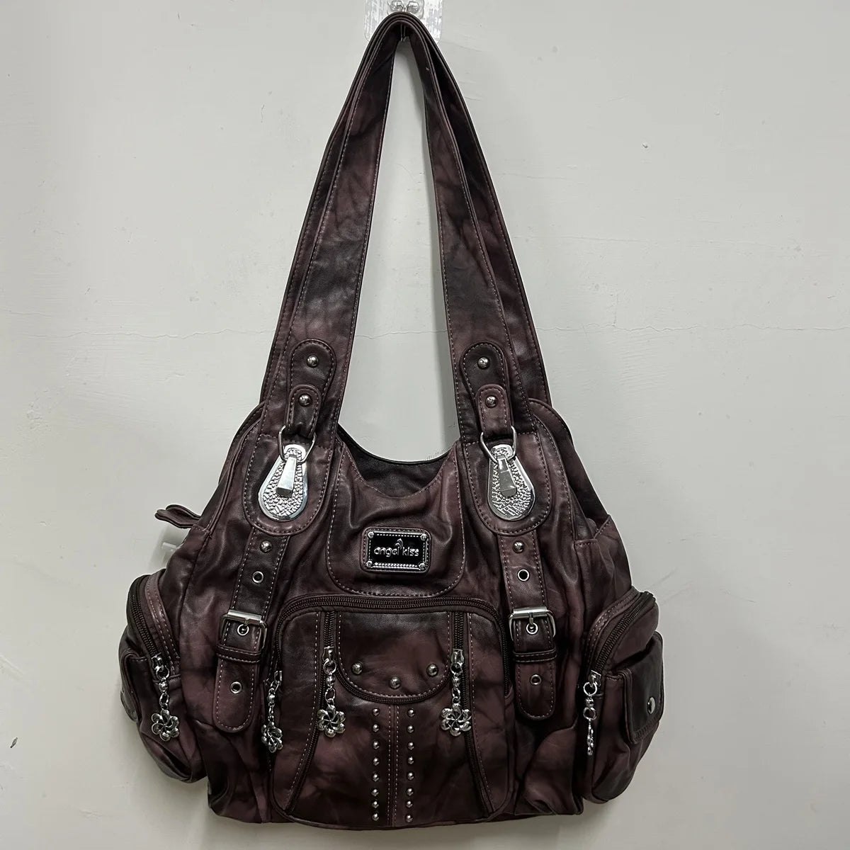 Damen-Handtasche Aus PU-Leder Vintage Stil Große Kapazität Schultertasche Für Alltag