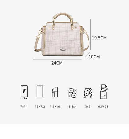 Damen Schultertasche aus Split-Leder mit Luxus-Design Crossbody