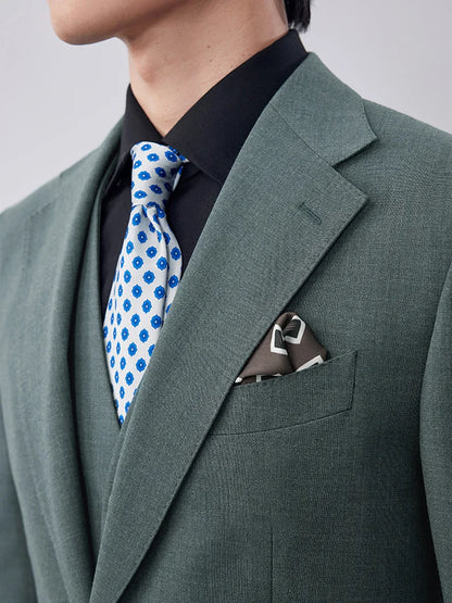 Eleganter Herrenanzug in Blau, einreihig mit Weste und Hose – 3-teiliges Slim-Fit-Set für Hochzeit oder Freizeit.