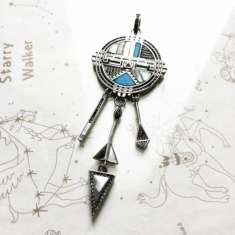 Damen-Charm-Anhänger Amulett magisch Natur Glück aus Sterlingsilber